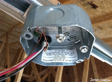 supporting a luminaire with a junction box|junction box for ceiling fan.